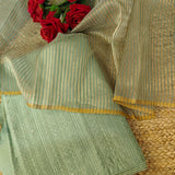 Chiniya tissue dupatta with Pure Chanderi embroidered kurta - Unstitched Suit