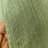 Chiniya tissue dupatta with Pure Chanderi embroidered kurta - Unstitched Suit