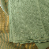 Chiniya tissue dupatta with Pure Chanderi embroidered kurta - Unstitched Suit