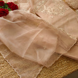 Onion Pink Organza Embroidery Unstitched Suit