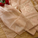 Onion Pink Organza Embroidery Unstitched Suit