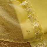Yellow Organza Embroidery Unstitched Suit V neck