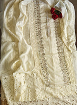 Cotton Suit with Gotta and mirror embroidery