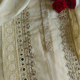 Cotton Suit with Gotta and mirror embroidery