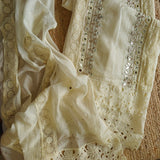 Cotton Suit with Gotta and mirror embroidery