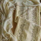 Cotton Suit with Gotta and mirror embroidery