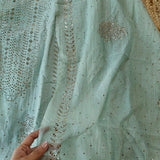 Mul Cotton dress material with pitta work