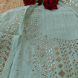 Mul Cotton dress material with pitta work