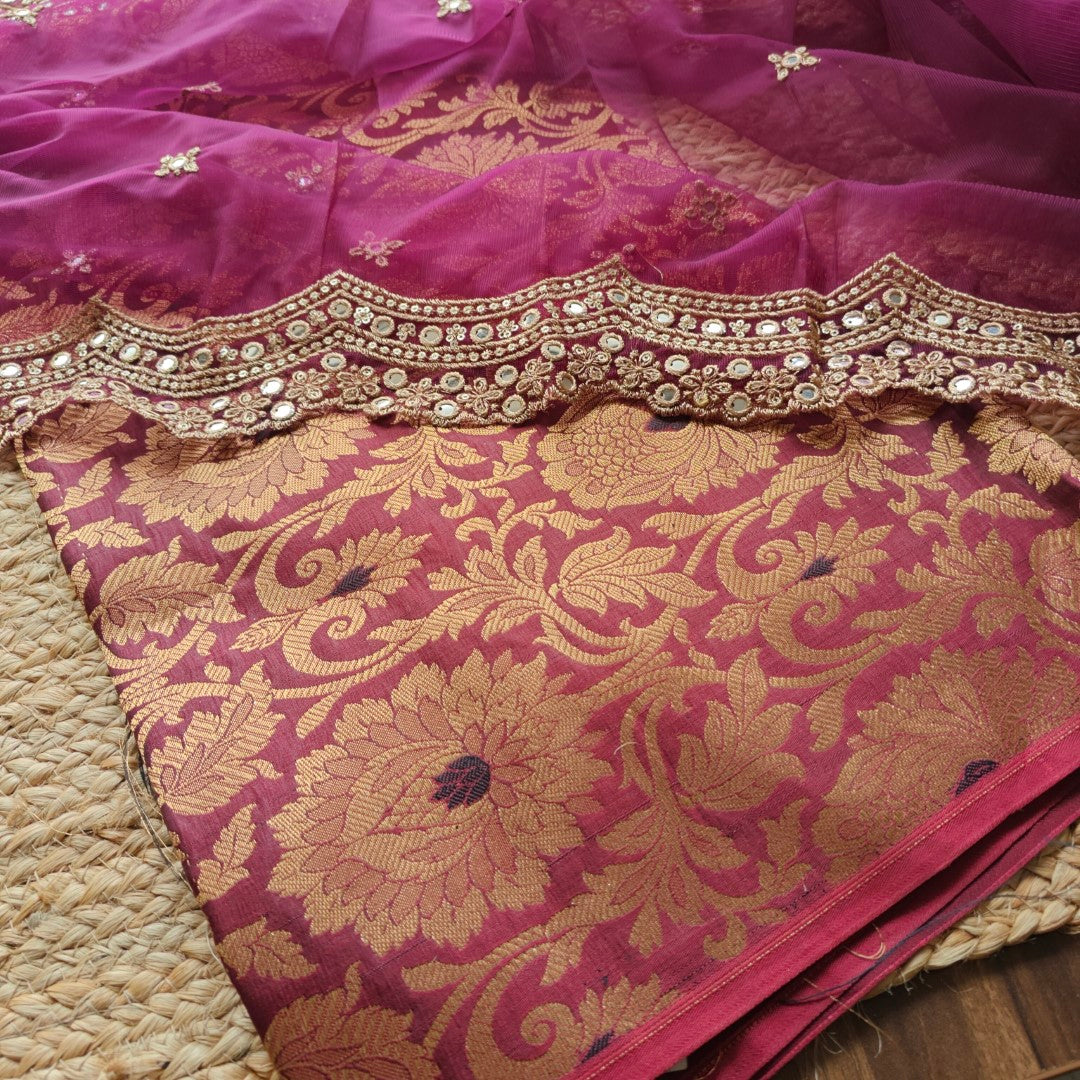 Brocade Kurta Dupatta set - unstitched dress material