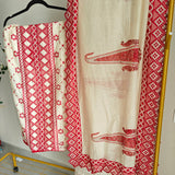 Chanderi cutwork embroidery Unstitched suit. Off white read salwar suit