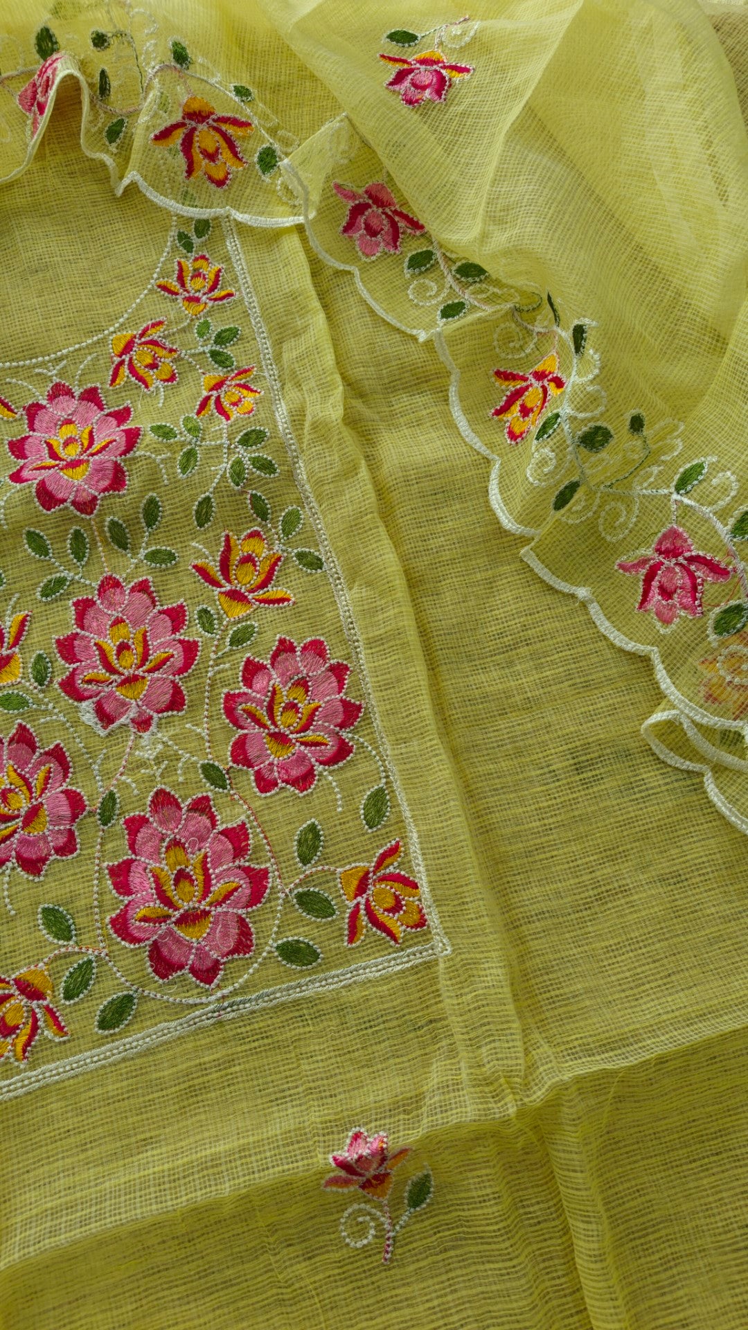 Kotta embroidered kurta dupatta set Unstitched