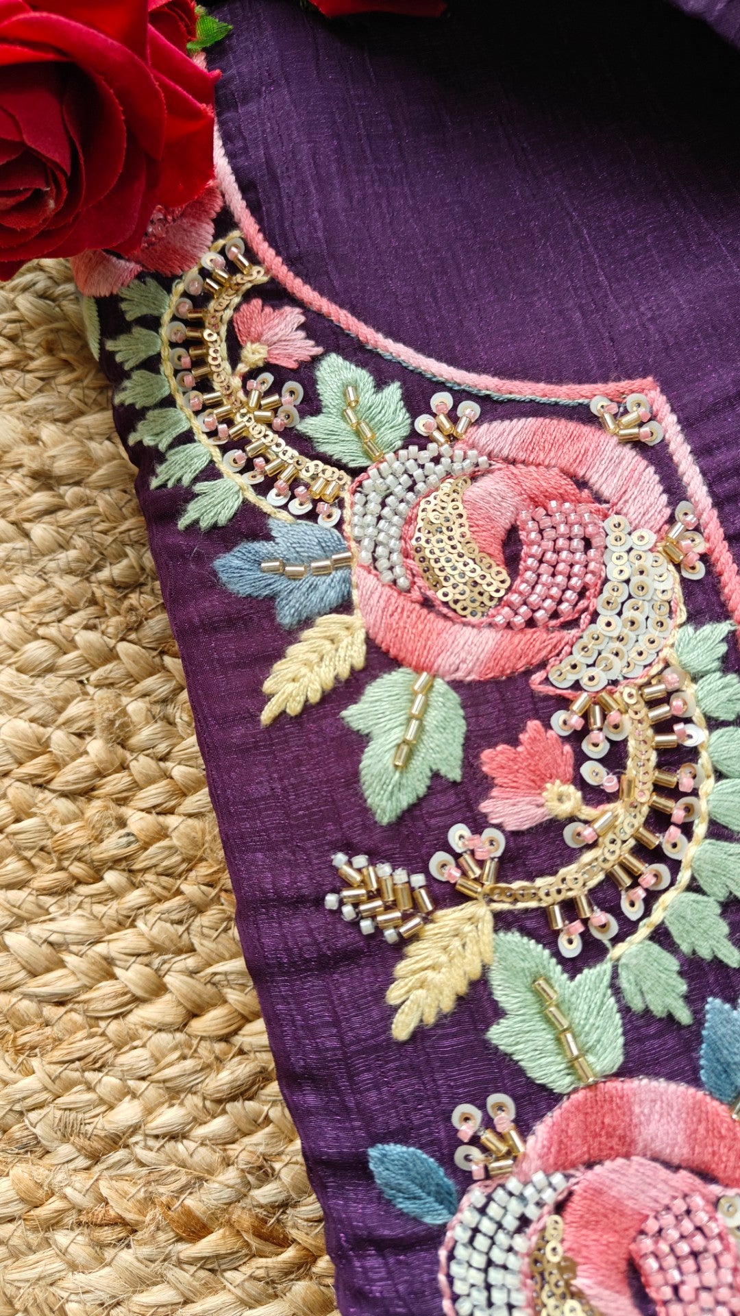 Organza handwork embroidered Unstitched suit set