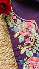 Organza handwork embroidered Unstitched suit set