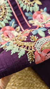 Organza handwork embroidered Unstitched suit set