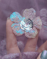 Purple Indian saree with rainbow sequin embroidery border - Fancy sari