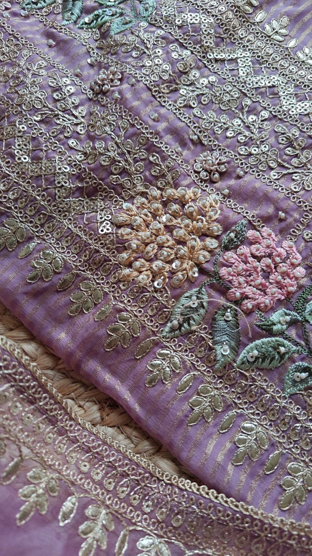 Partywear purple dress material unstitched suit