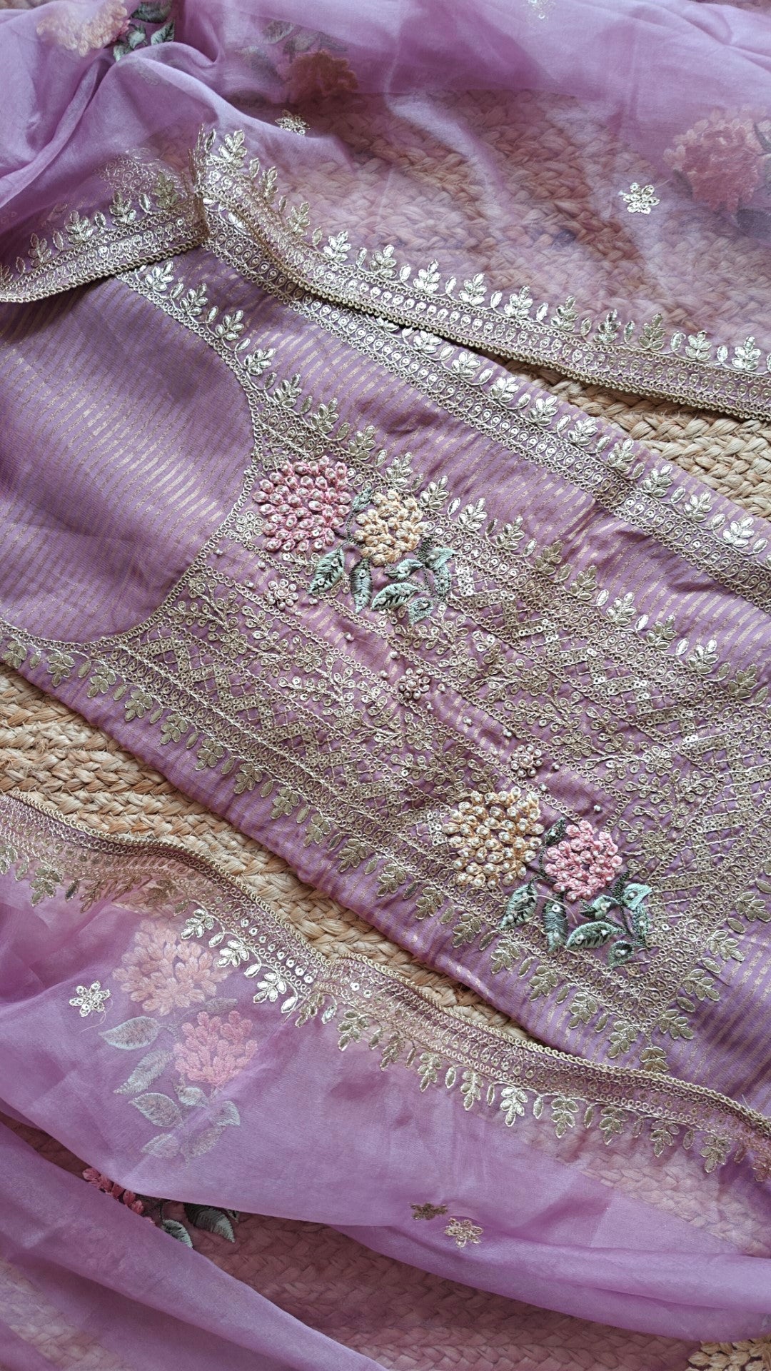 Partywear purple dress material unstitched suit