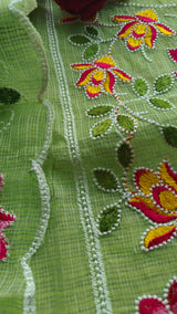 Green Kotta embroidered kurta dupatta set Unstitched