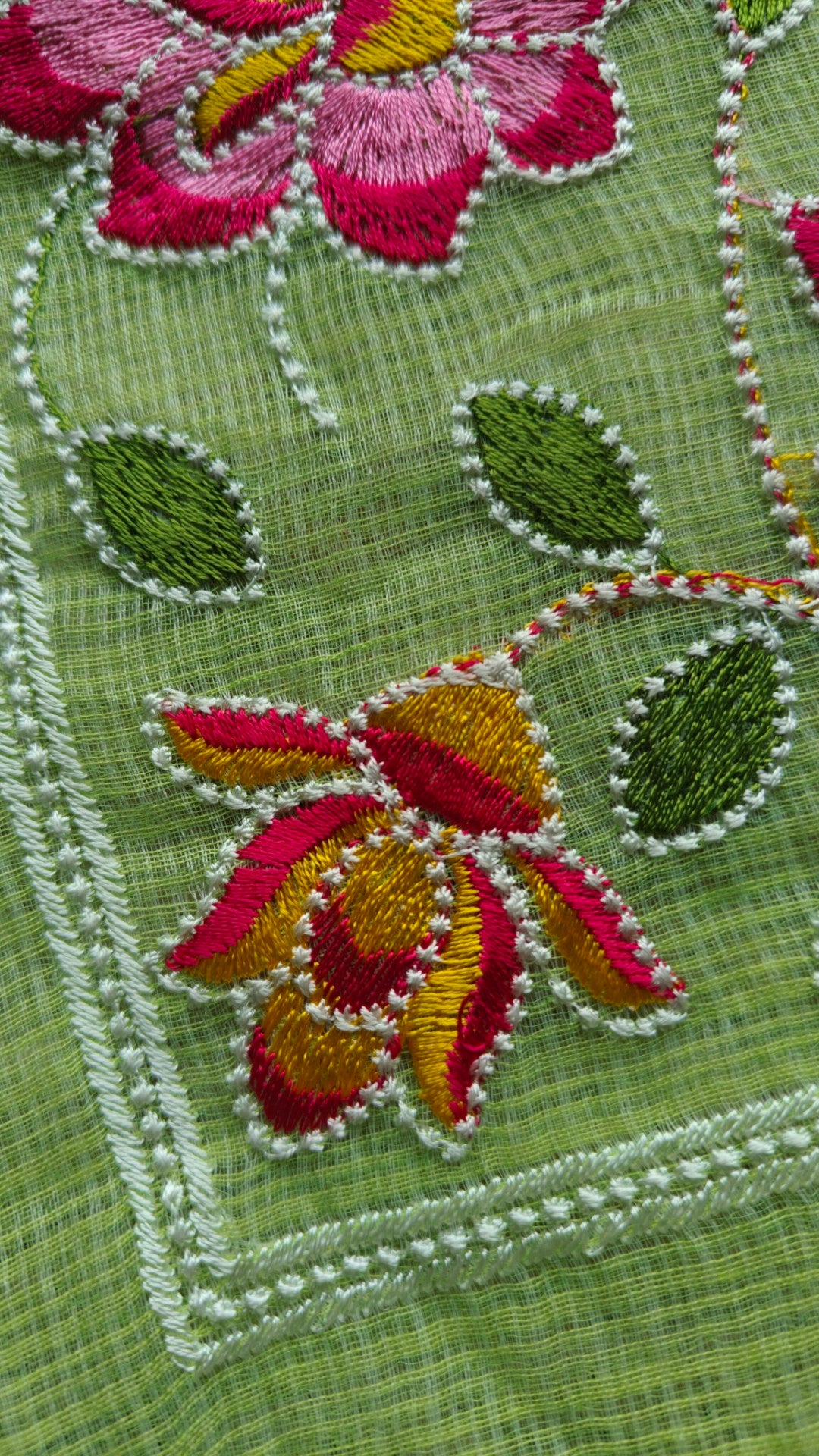 Green Kotta embroidered kurta dupatta set Unstitched