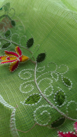 Green Kotta embroidered kurta dupatta set Unstitched