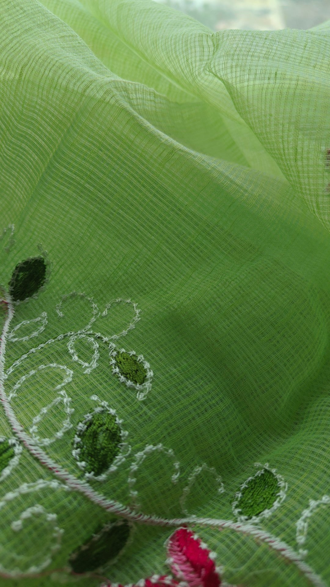 Green Kotta embroidered kurta dupatta set Unstitched