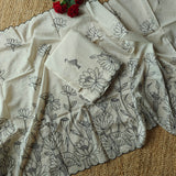 Pure Chanderi with Embroidery scallop unstitched suit