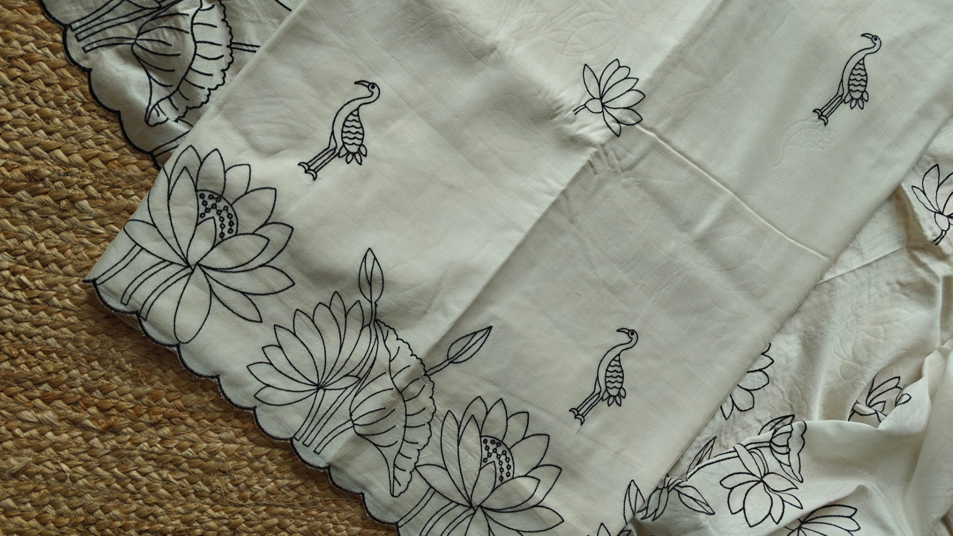 Pure Chanderi with Embroidery scallop unstitched suit