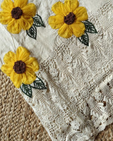 3D flower embroidery cotton dress kurta dupatta set Unstitched