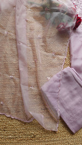 Purple Embroidery Unstitched Suit