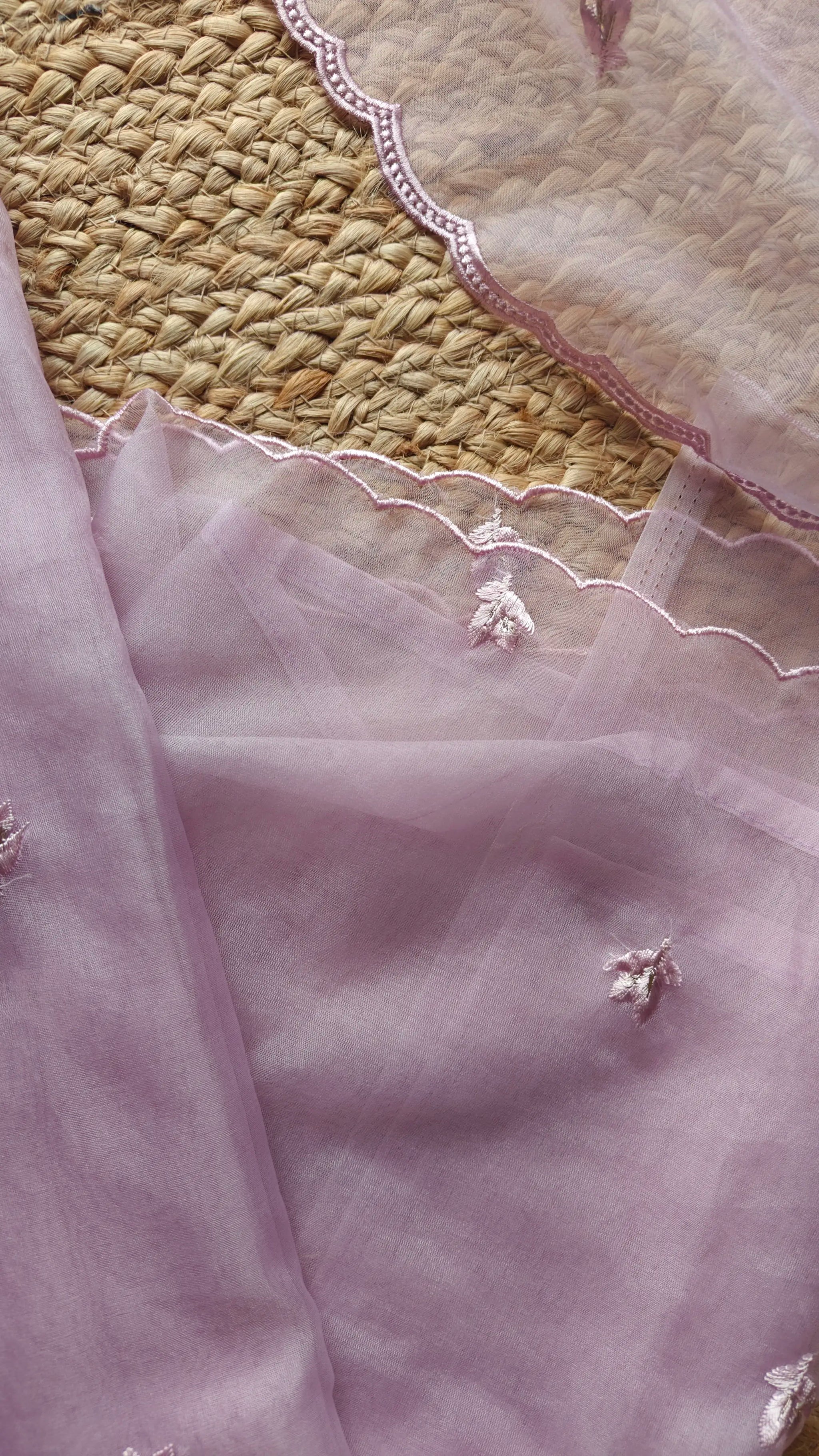 Purple Embroidery Unstitched Suit