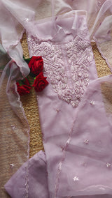 Purple Embroidery Unstitched Suit