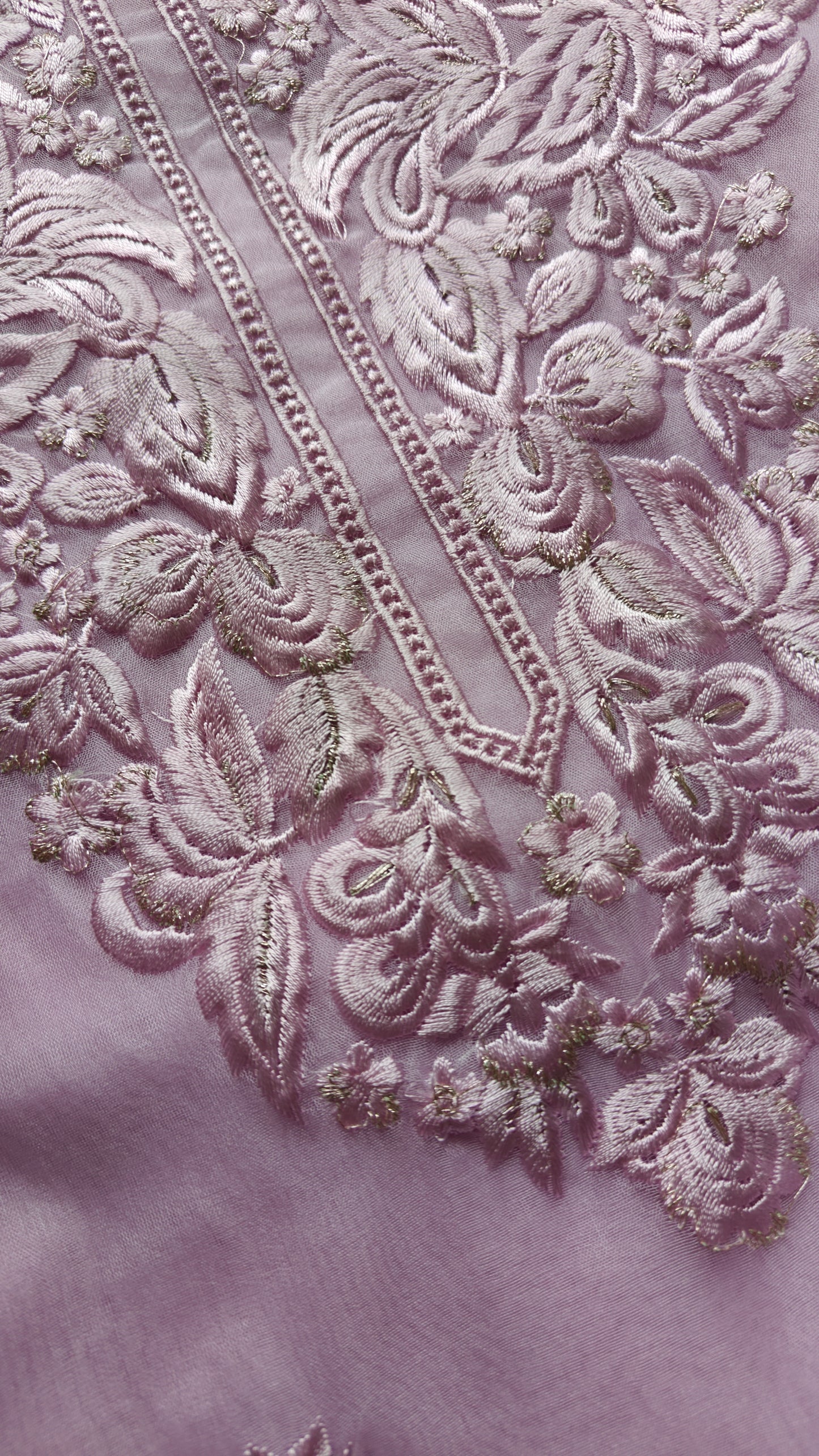 Purple Embroidery Unstitched Suit