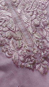 Purple Embroidery Unstitched Suit
