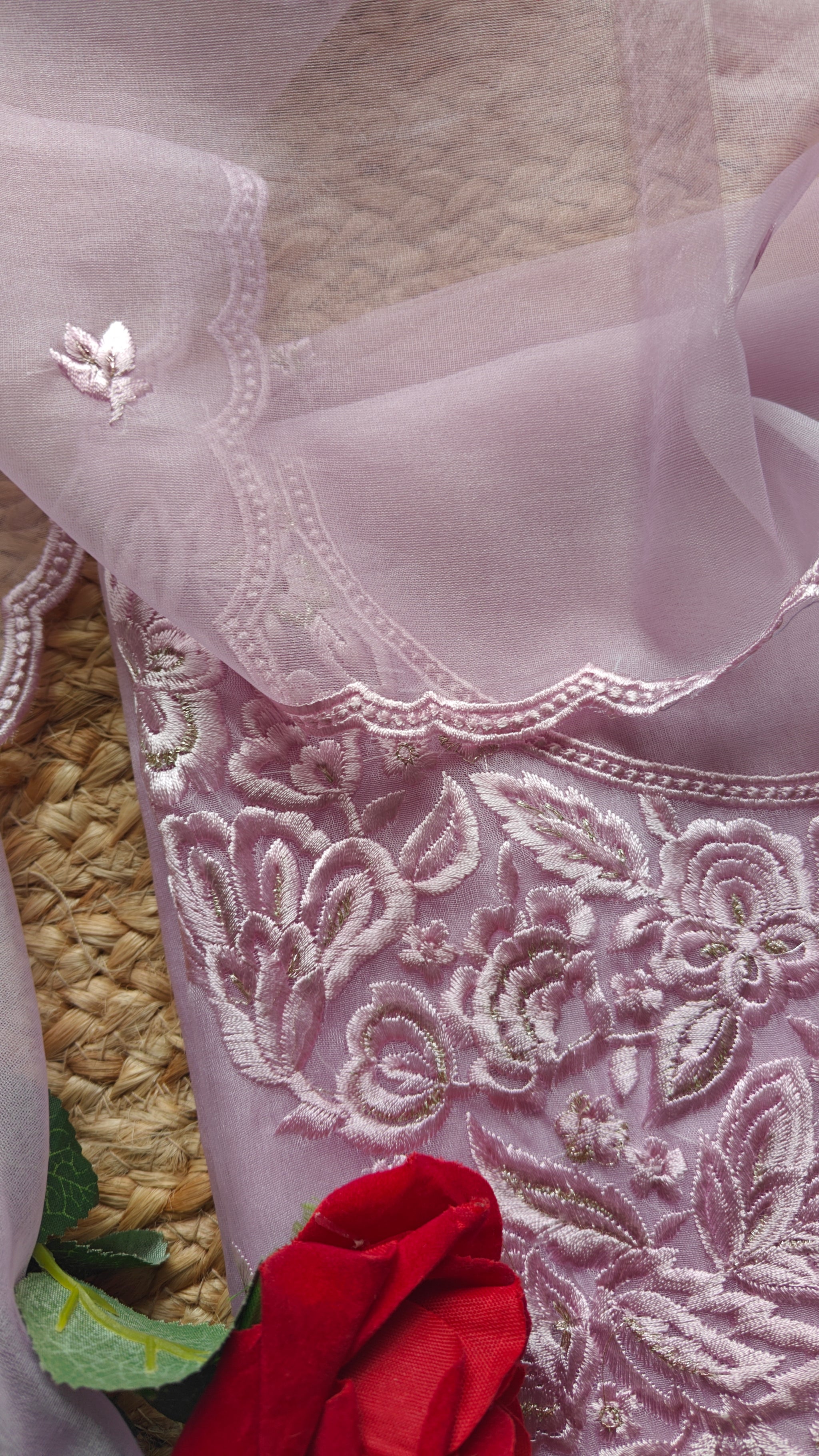 Purple Embroidery Unstitched Suit