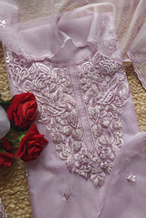 Purple Embroidery Unstitched Suit