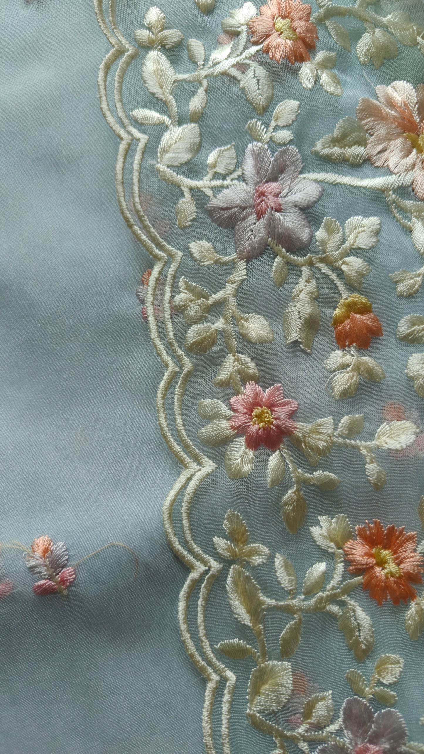 Blue Parsi Embroidery unstitched suit