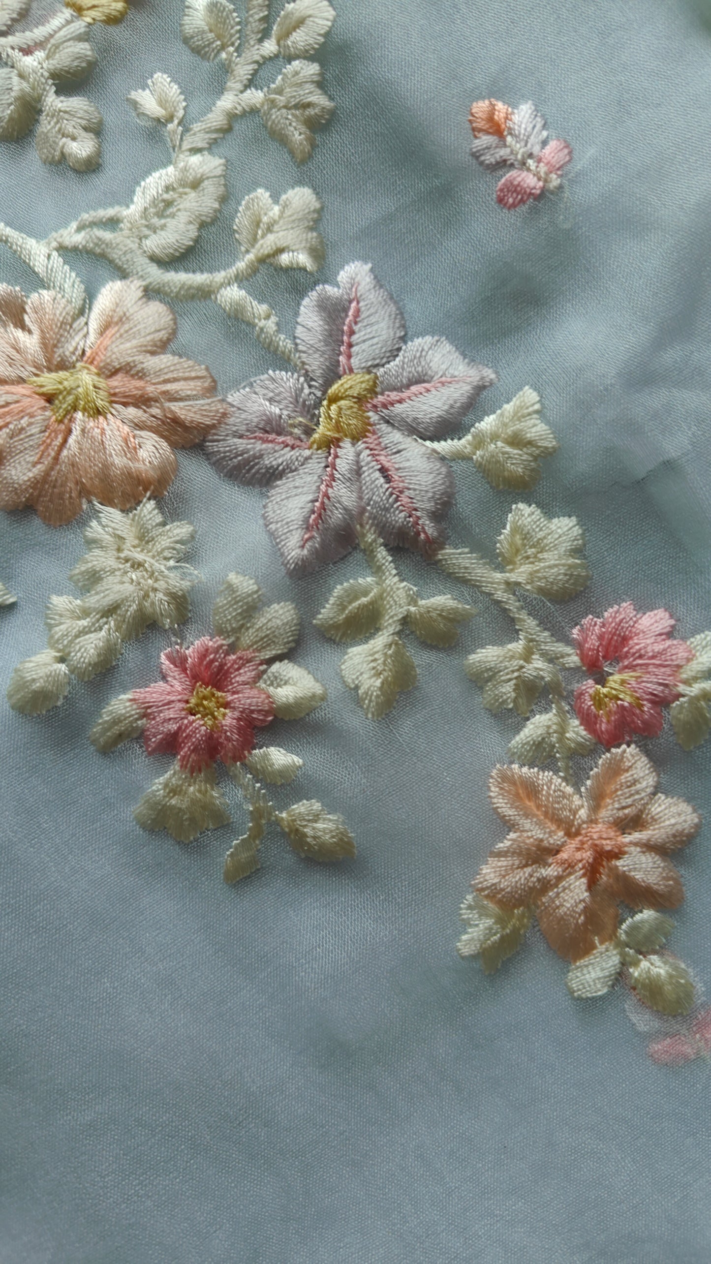 Blue Parsi Embroidery unstitched suit