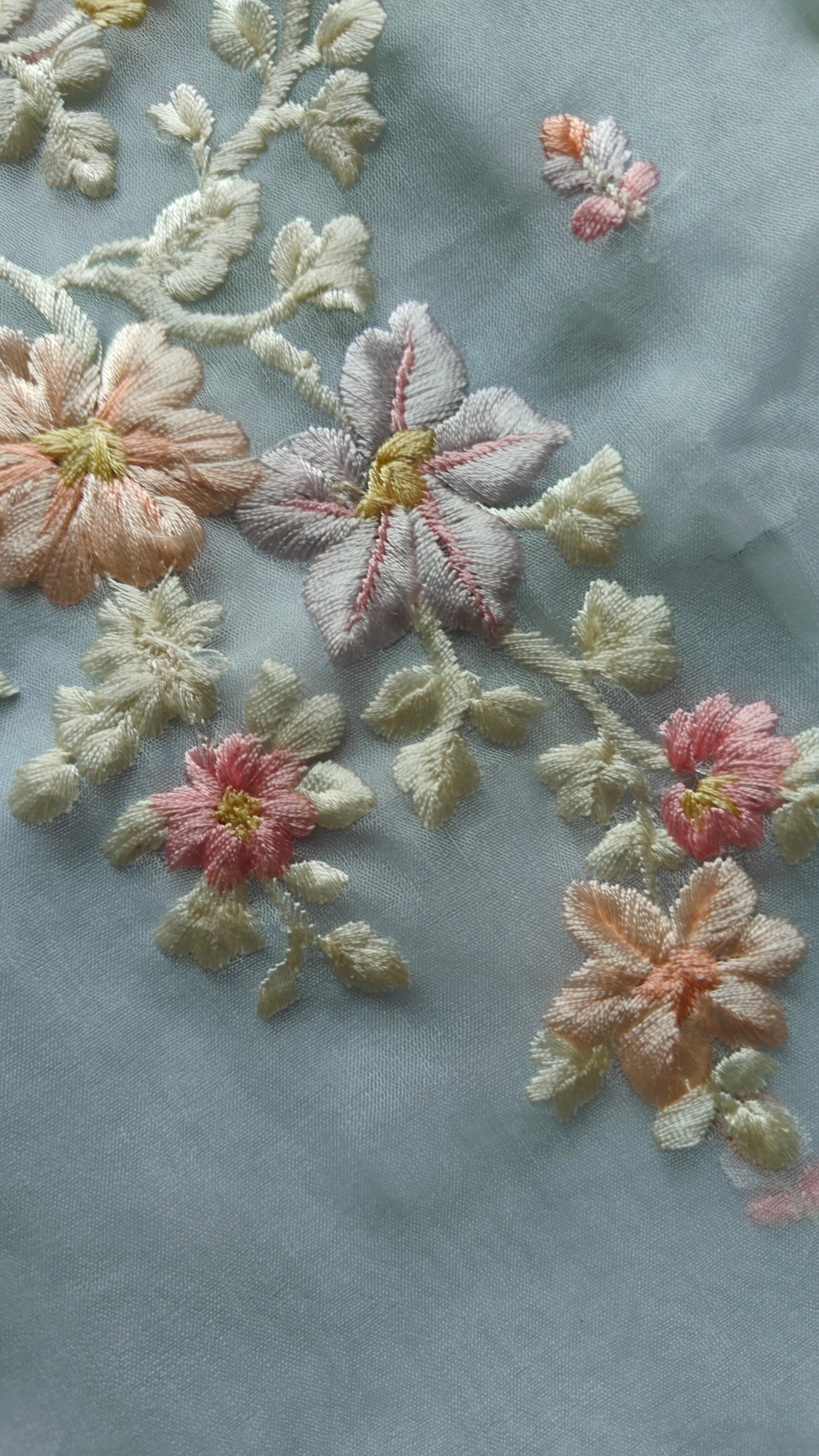 Blue Parsi Embroidery unstitched suit