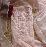 Pink Embroidery Unstitched Suit