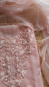 Pink Embroidery Unstitched Suit
