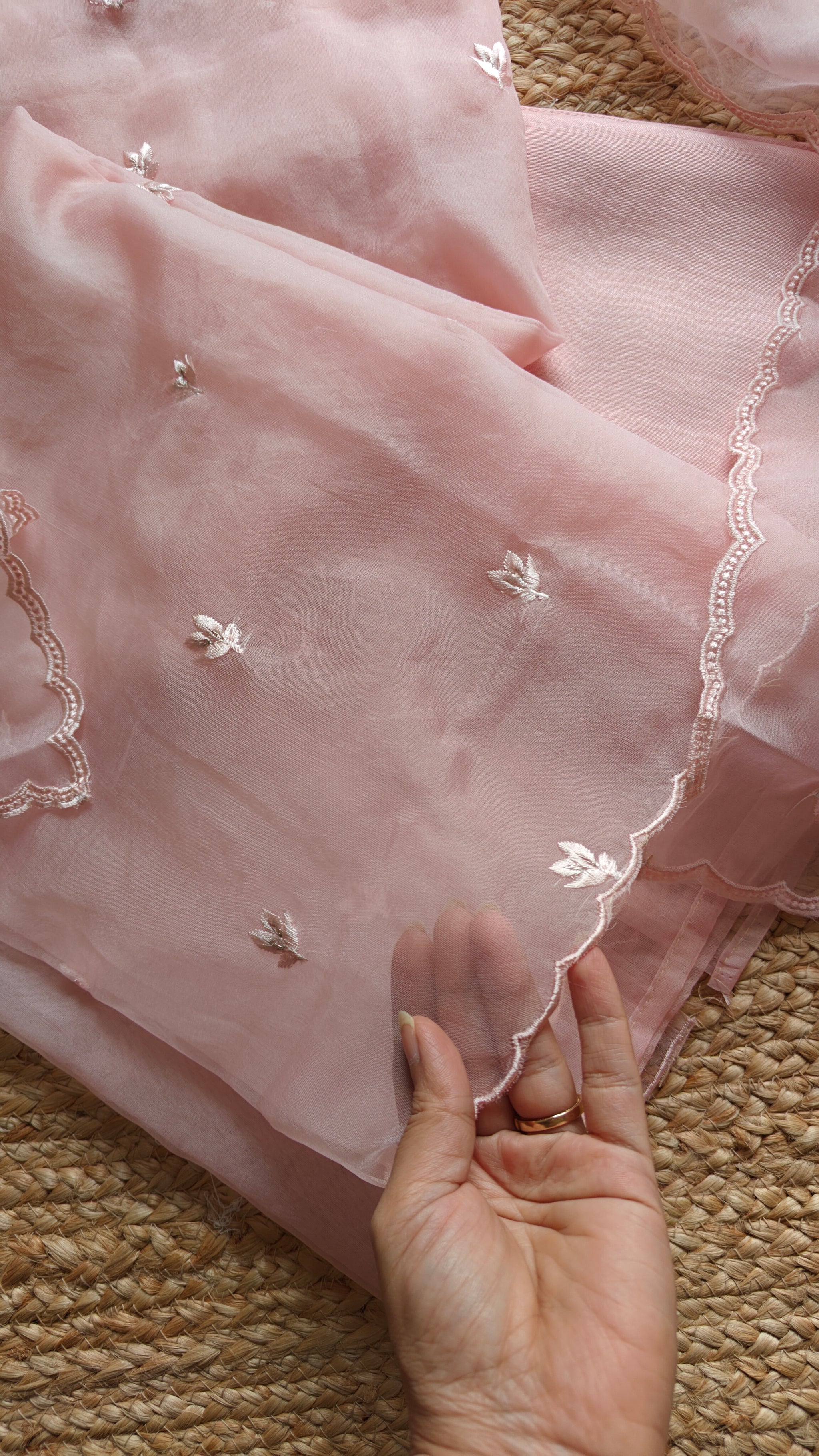 Pink Embroidery Unstitched Suit