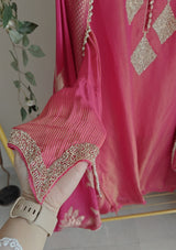 Pink Shimmer designer salwar suit material - Unstitched