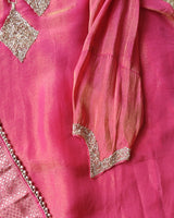 Pink Shimmer designer salwar suit material - Unstitched