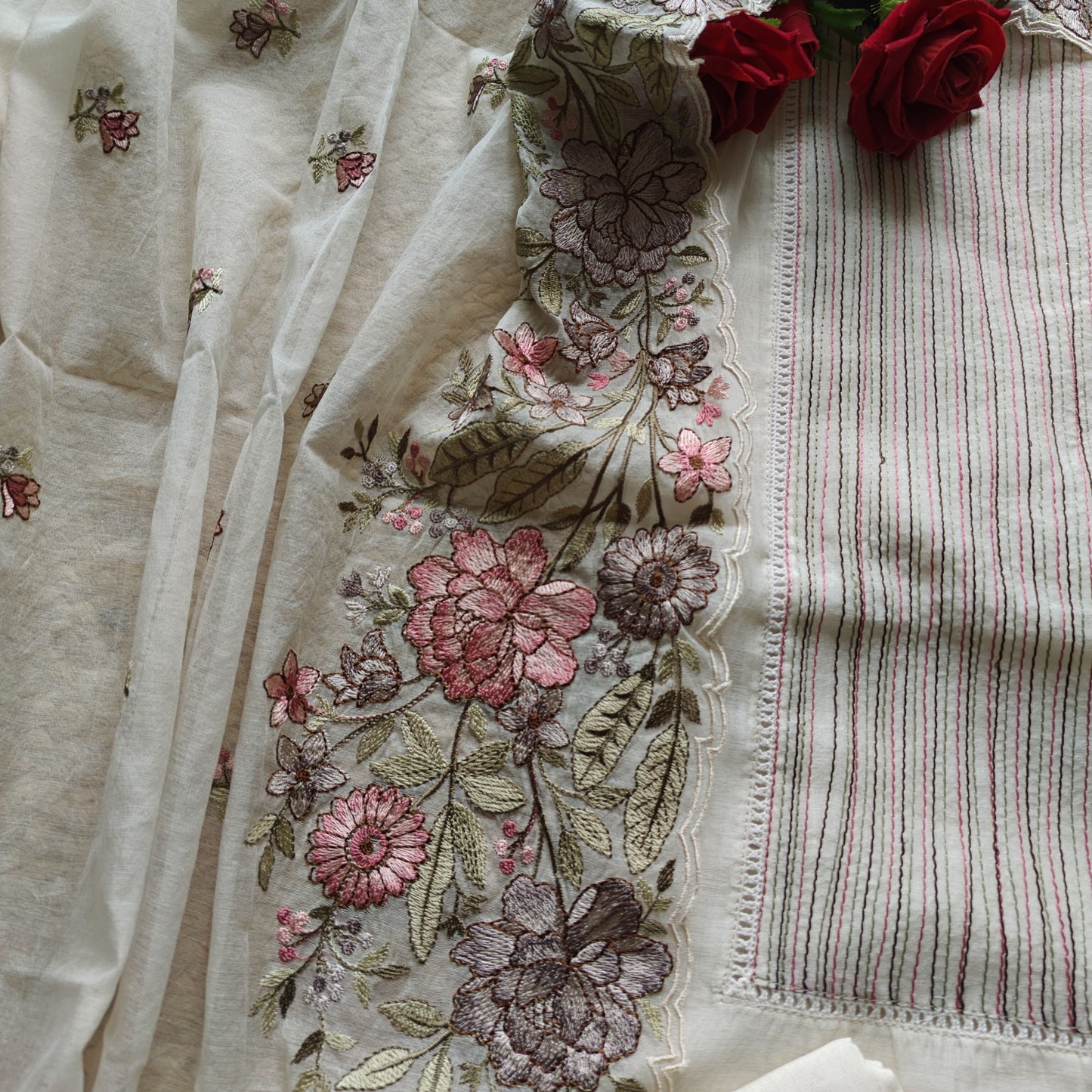 Pure Mul Cotton Embroidery dress material