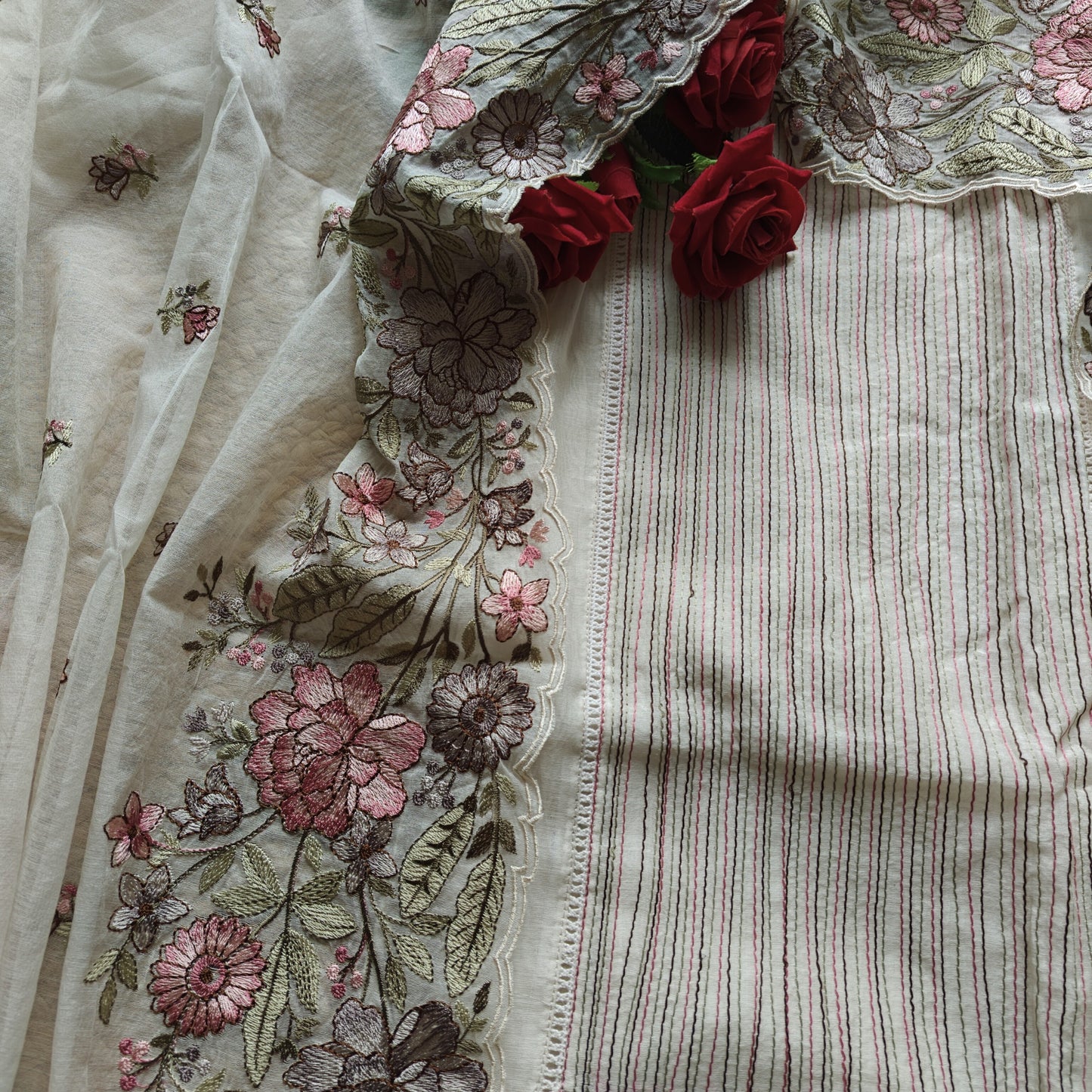 Pure Mul Cotton Embroidery dress material