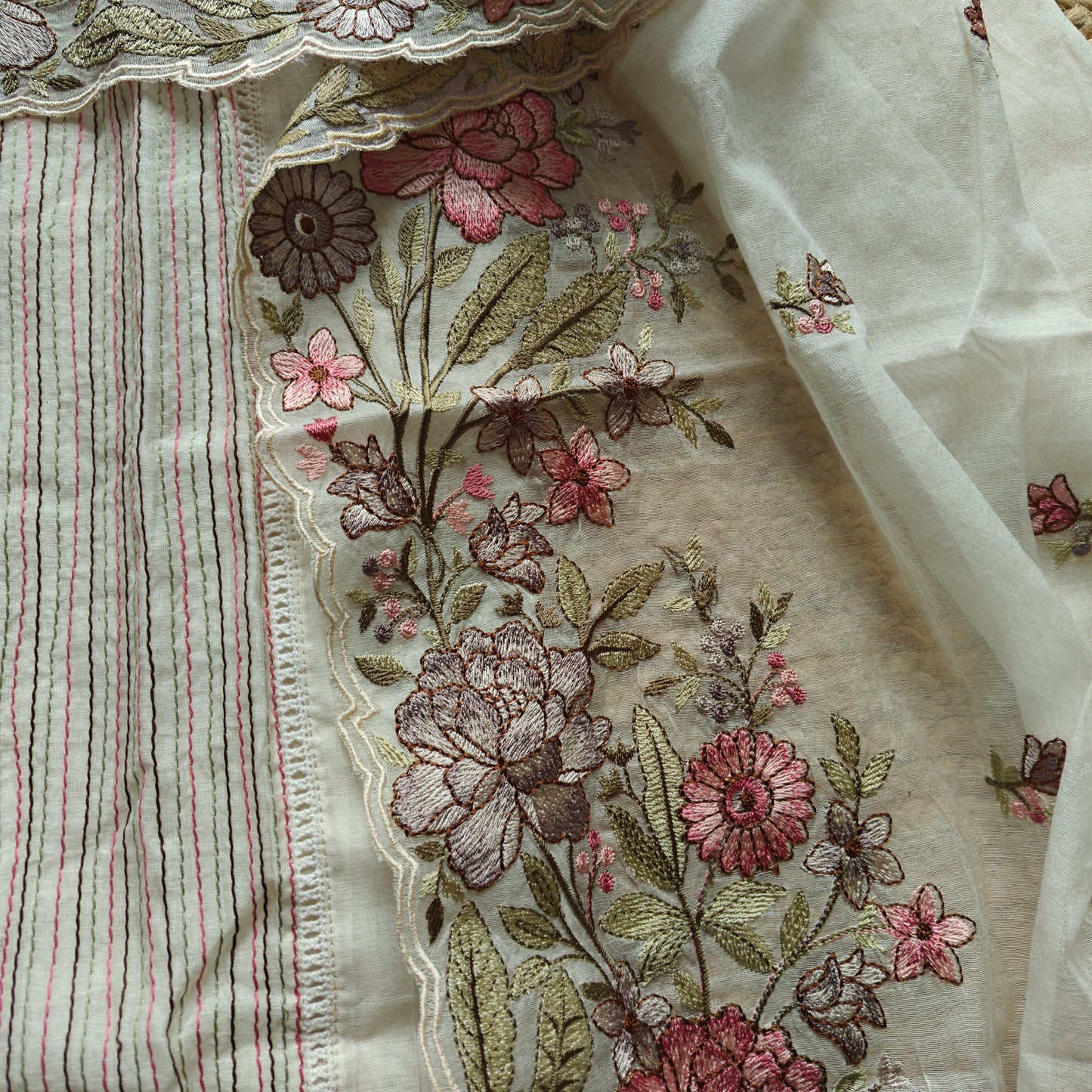 Pure Mul Cotton Embroidery dress material