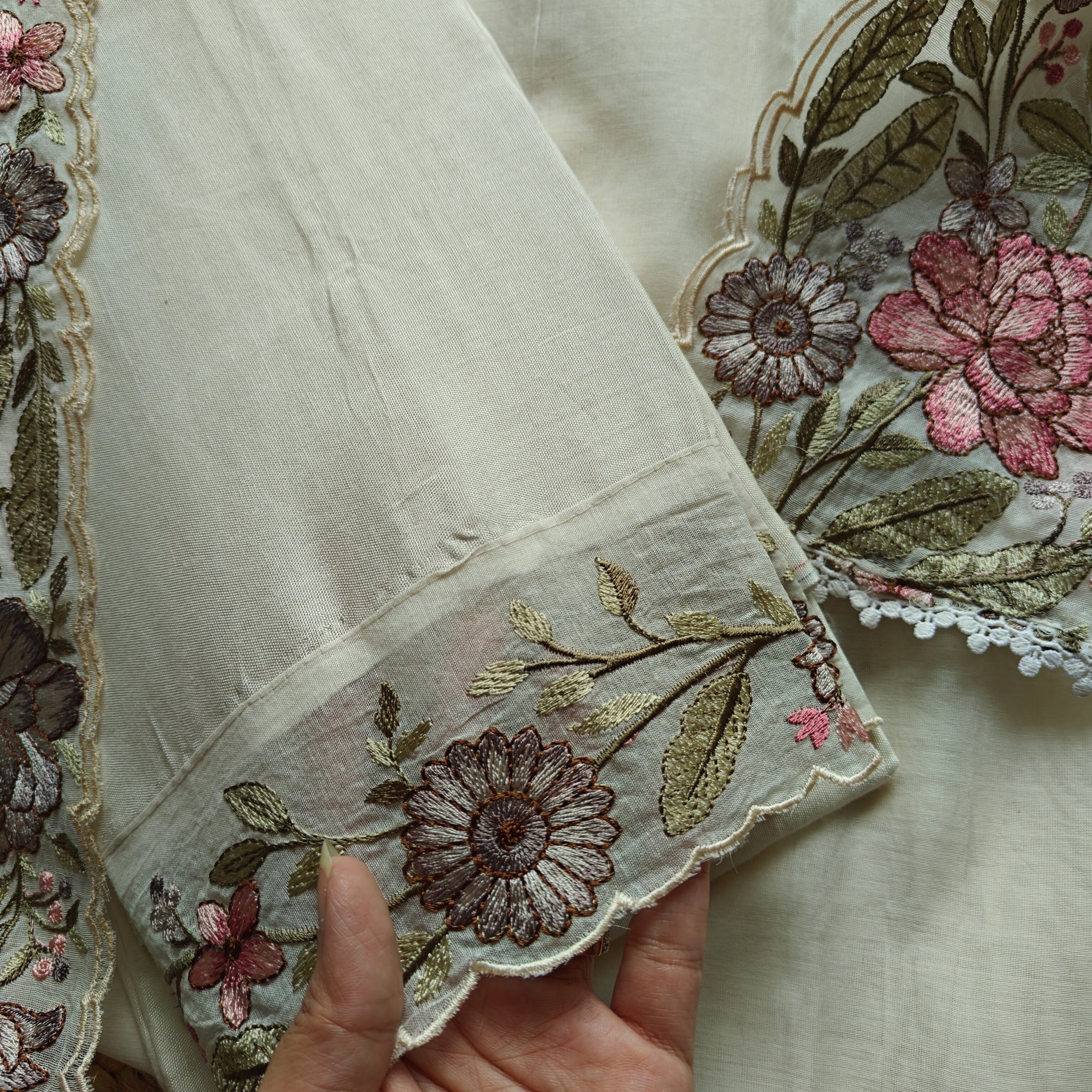 Pure Mul Cotton Embroidery dress material