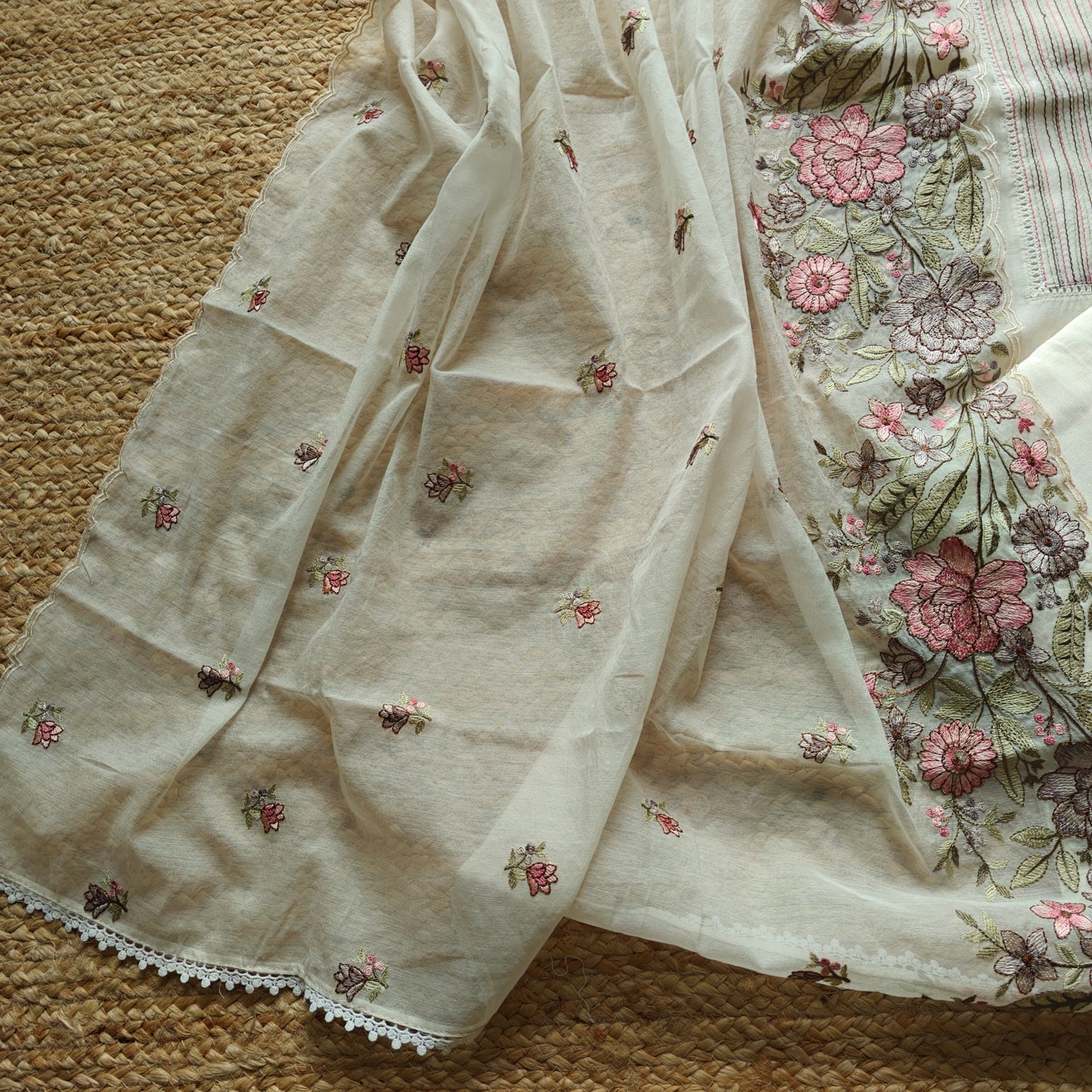 Pure Mul Cotton Embroidery dress material