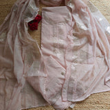 Mul Cotton dress material with pitta work