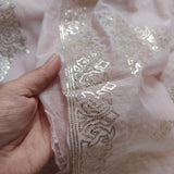 Mul Cotton dress material with pitta work